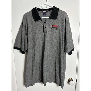 ESPN Club Polo Shirt Walt Disney World Vintage Gray Short Sleeve Men XL